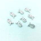 Small Fish Metal Beads 12mm Antique Silver Tone Alloy 100pcs 3