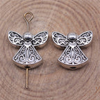 Angel Metal Beads 13mm Antique Silver Tone Alloy 20pcs 2