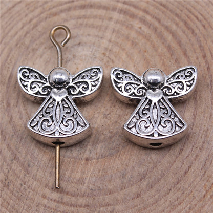 Angel Metal Beads 13mm Antique Silver Tone Alloy 20pcs 2