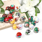 Plating Cartoon Acrylic Beads 16mm Santa Claus Reindeer Printed 50pcs 4
