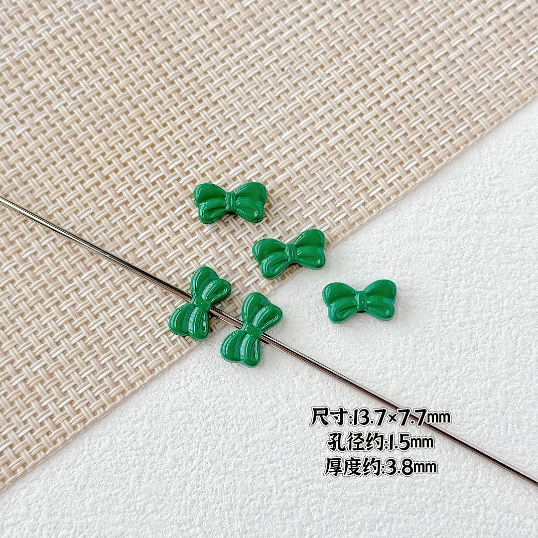 Baking Painted Christmas Tree and Bells Metal Beads 20pcs Festive Colors 11