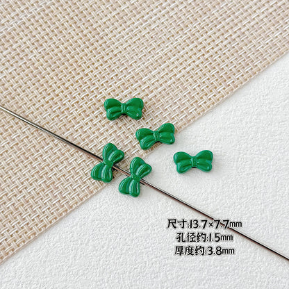 Baking Painted Christmas Tree and Bells Metal Beads 20pcs Festive Colors 11
