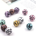 UV Plating Round Acrylic Beads 16mm Candy Colored Leopard Print 20pcs 6