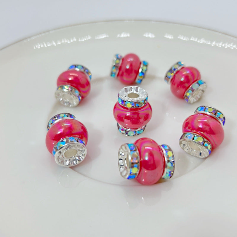 Lantern Rhinestone Beads 14mm Acrylic Plating Bright Color 20pcs 11