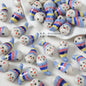 Ceramic Santa Claus and Clown Series Clay Beads Hand Painted 10pcs 3
