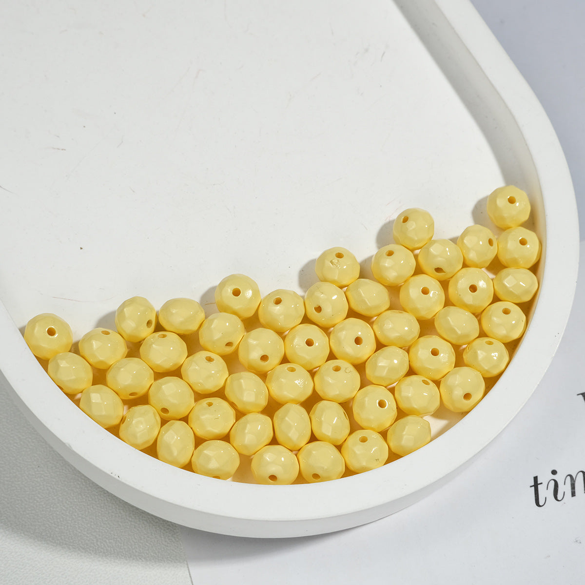 Acrylic Faceted Spacer Beads 8mm Baking Painted Solid Color 50pcs 9
