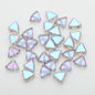 Electroplated Fan-Shaped Glass Beads 10mm Iridescent Pastel 30pcs 7