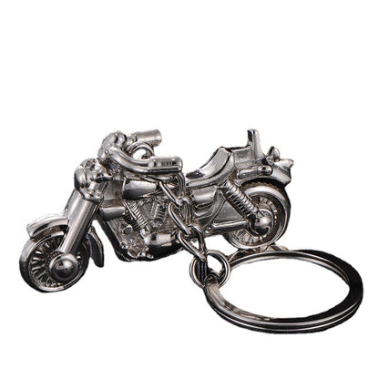 Metal Motorcycle Engine Keychain Silver Tone for Men 5