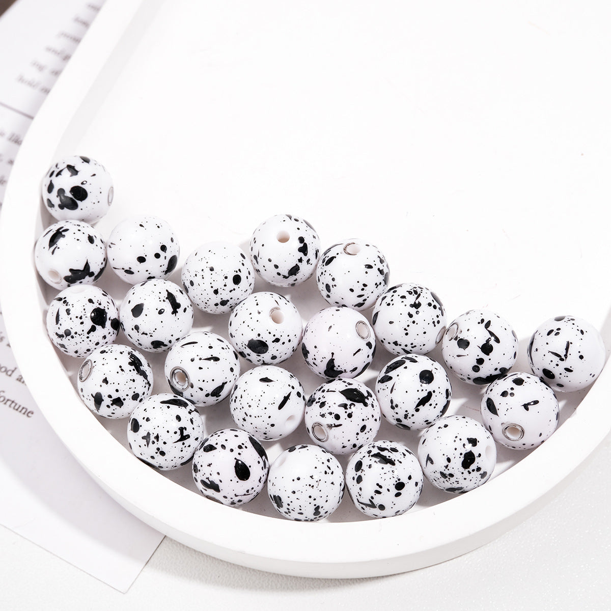 Colorful Speckled Acrylic Beads 12mm Round Mixed Colors 200pcs 14