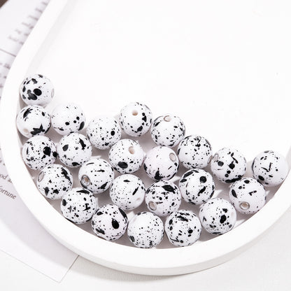 Colorful Speckled Acrylic Beads 12mm Round Mixed Colors 200pcs 14