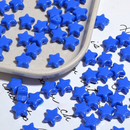 Glow Star Acrylic Beads 11mm Glossy Vibrant Colors 50pcs 18