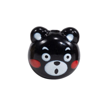 Cartoon Character Bear Head Acrylic Beads 17mm Colorful 10pcs 22
