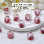 Clear Tulip Resin Beads 16mm Round Translucent Sparkle 10pcs 4
