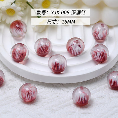 Clear Tulip Resin Beads 16mm Round Translucent Sparkle 10pcs 4