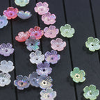 Plated Five Flower Acrylic Beads 11mm Iridescent Pastel 100pcs