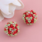Embellished Bubblegum Beads 22mm Gradient Six Petal Flower Cluster 5pcs 8