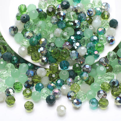 Faceted Football Glass Beads 8mm Electroplated Multicolor 50pcs 10