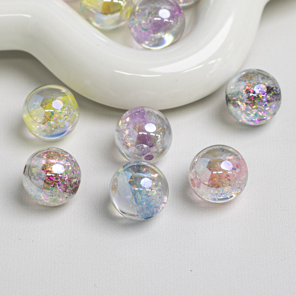 Dyed Core Imitation Opal Resin Beads 8mm Round Mixed Colors 40pcs 2