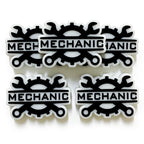 Silicone Focal Beads Technician Maintenance Black On White Mechanic Graphic 20pcs 2