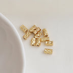 Brass Faceted Tube Metal Beads 3x6 4.5x7mm Geometric Texture 50pcs