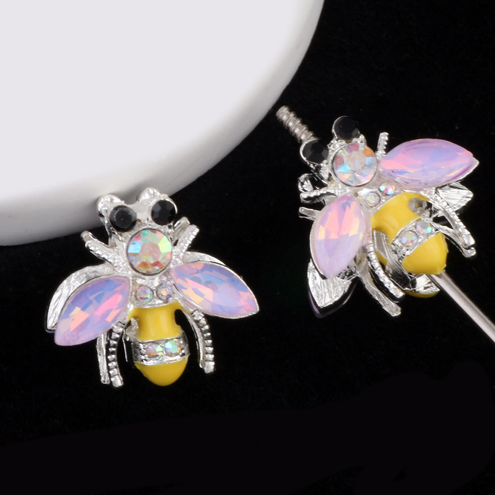 Fancy Bee Alloy Rhinestone Beads 20mm Paved Sparkle 2pcs 9