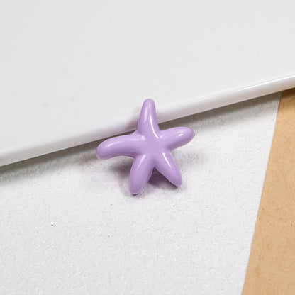 Irregular Starfish Acrylic Beads 21mm Glossy Mixed Colors 50pcs 15