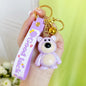 Acrylic Cartoon Bear Keychain Electroplated Finish Cute Charm 8