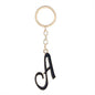 Metal Fashion Letter Keychain Black and Gold Script Design 31