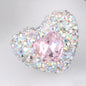 Rhinestone Heart Clay Beads 24mm Colorful Sparkling 6pcs 7