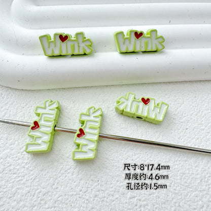 Crown and Wink Metal Beads 13mm Glossy Pastel Painted Alloy 10pcs 12