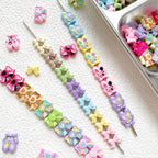 Bow Ballet Shoe Metal Beads Decorative Pastel Painted 20pcs