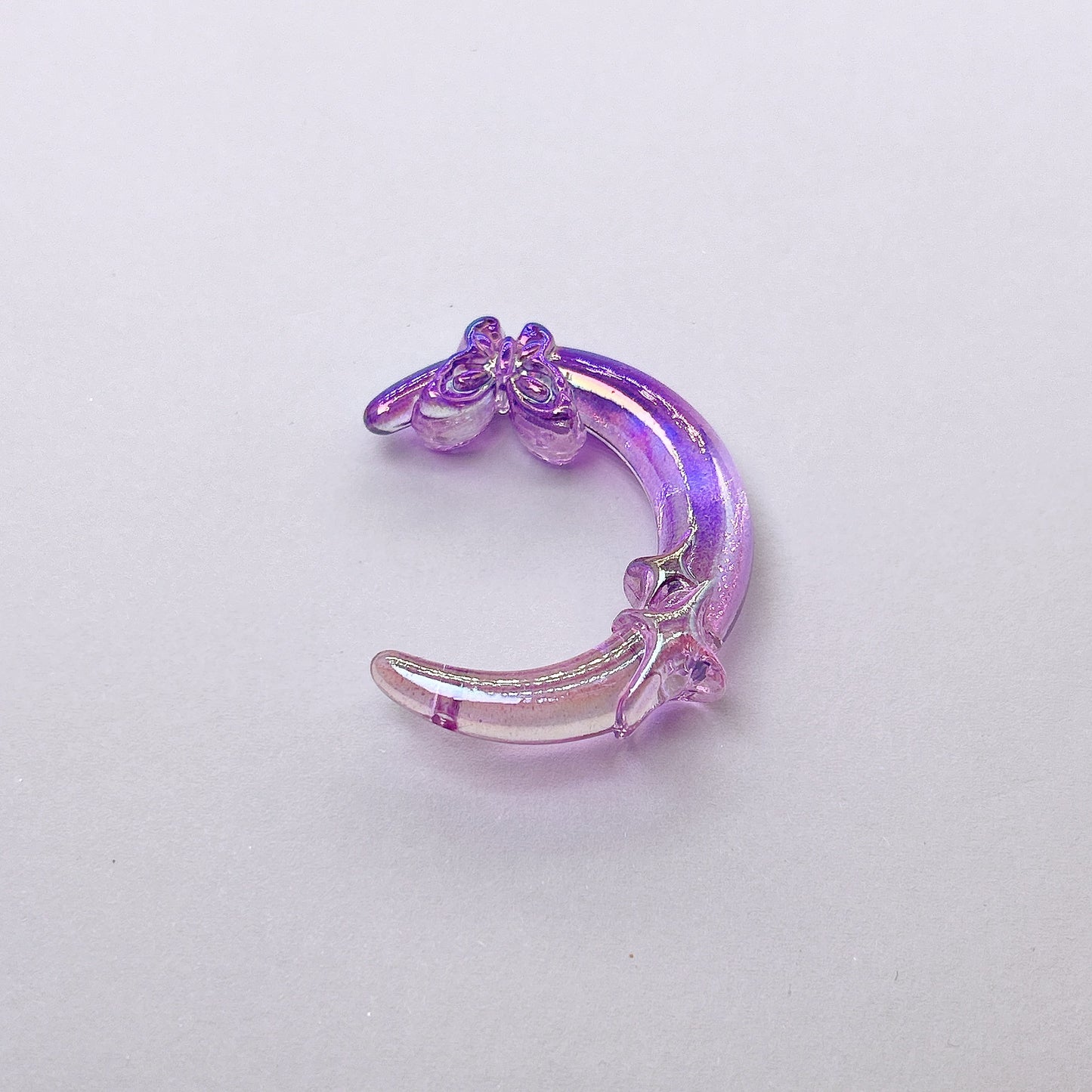 Transparent Glitter Gradient Butterfly Moon Acrylic Beads 42mm 50pcs 7