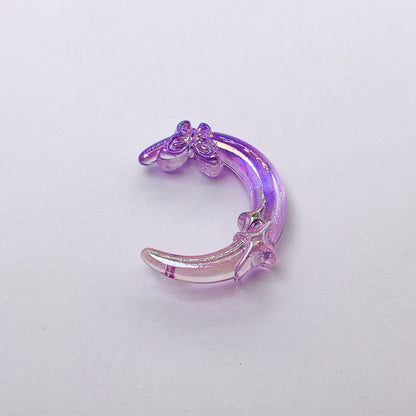 Transparent Glitter Gradient Butterfly Moon Acrylic Beads 42mm 50pcs 7
