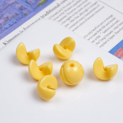 Solid Color Snap-fit Half Sphere Acrylic Beads 12mm Glossy 100pcs 8