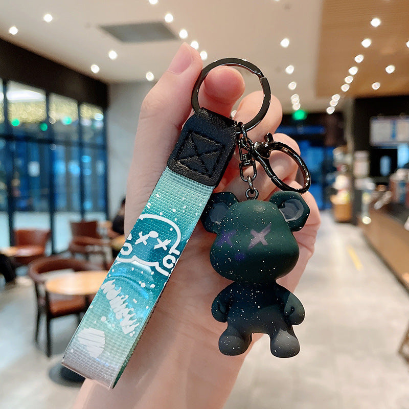 Colorful Resin Bear Couple Keychain Vibrant Gradient Hues 10