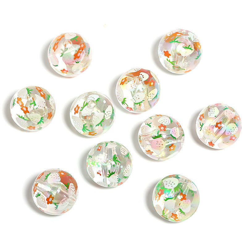 Transparent Butterfly Acrylic Beads 16mm Iridescent Plated 50pcs 9