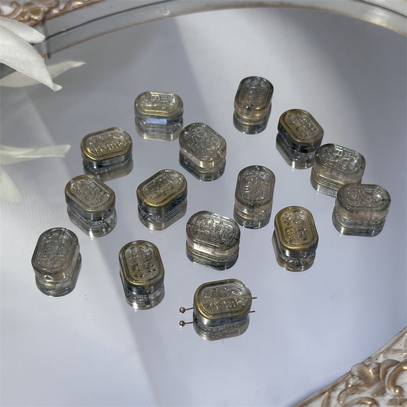 Czech Glass Beads Oval 13x18mm Soft Pastel Iridescent 100pcs 8