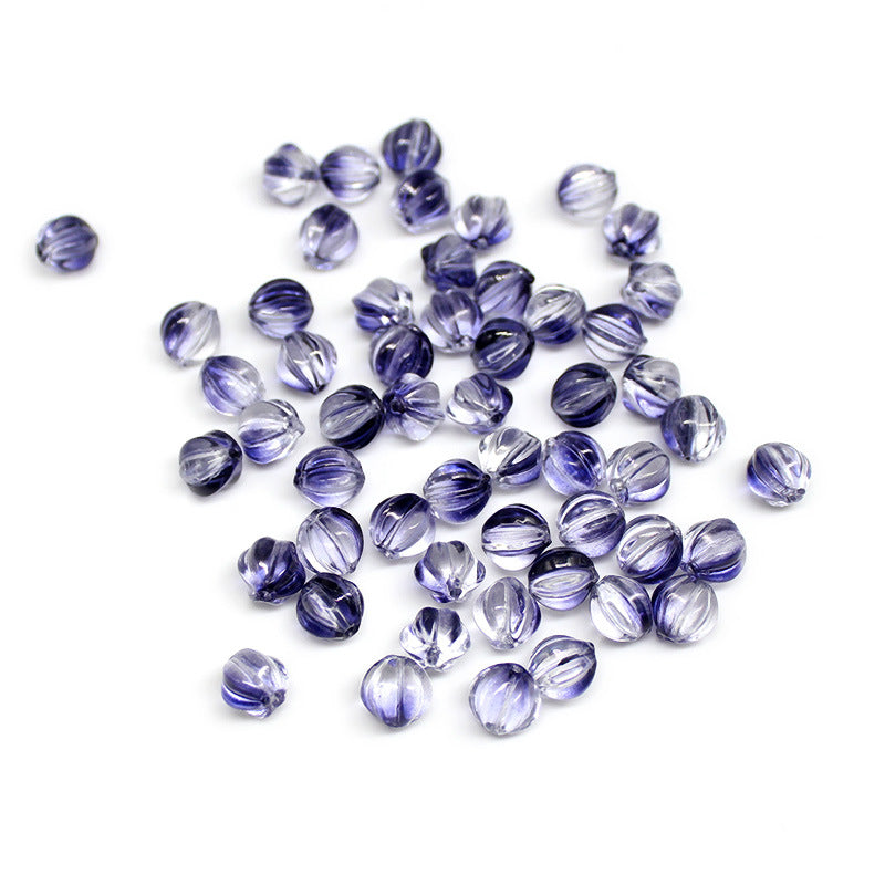 Czech Glass Beads Pumpkin 8mm Pastel Glow Grooved 100pcs 3