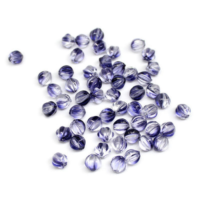 Czech Glass Beads Pumpkin 8mm Pastel Glow Grooved 100pcs 3