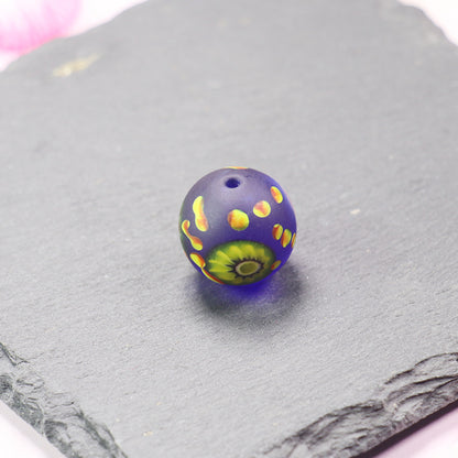 Vintage Phoenix Eye Lampwork Glass Beads 20mm Round 10pcs 23