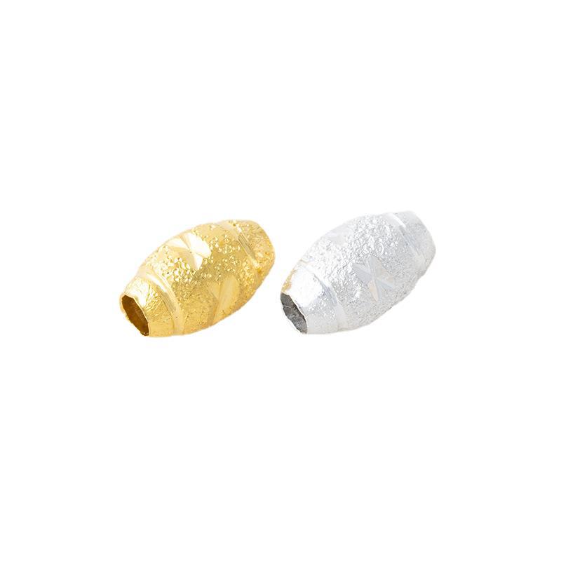 Brass Oval Metal Beads 5x8mm 6x10mm Matte Flower Patterned 100pcs 5