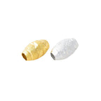 Brass Oval Metal Beads 5x8mm 6x10mm Matte Flower Patterned 100pcs 5