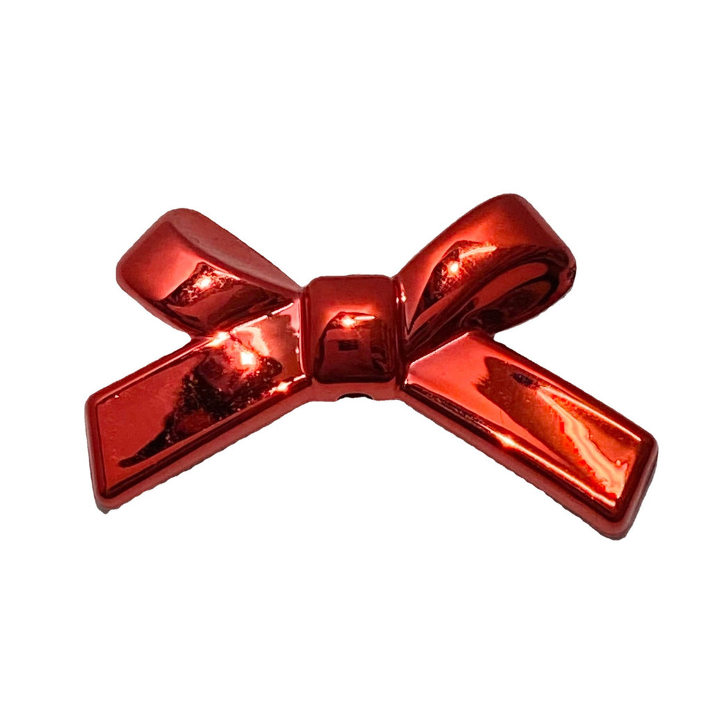 UV Plating Cross Shaped Bow Acrylic Beads 20mm 60pcs 5