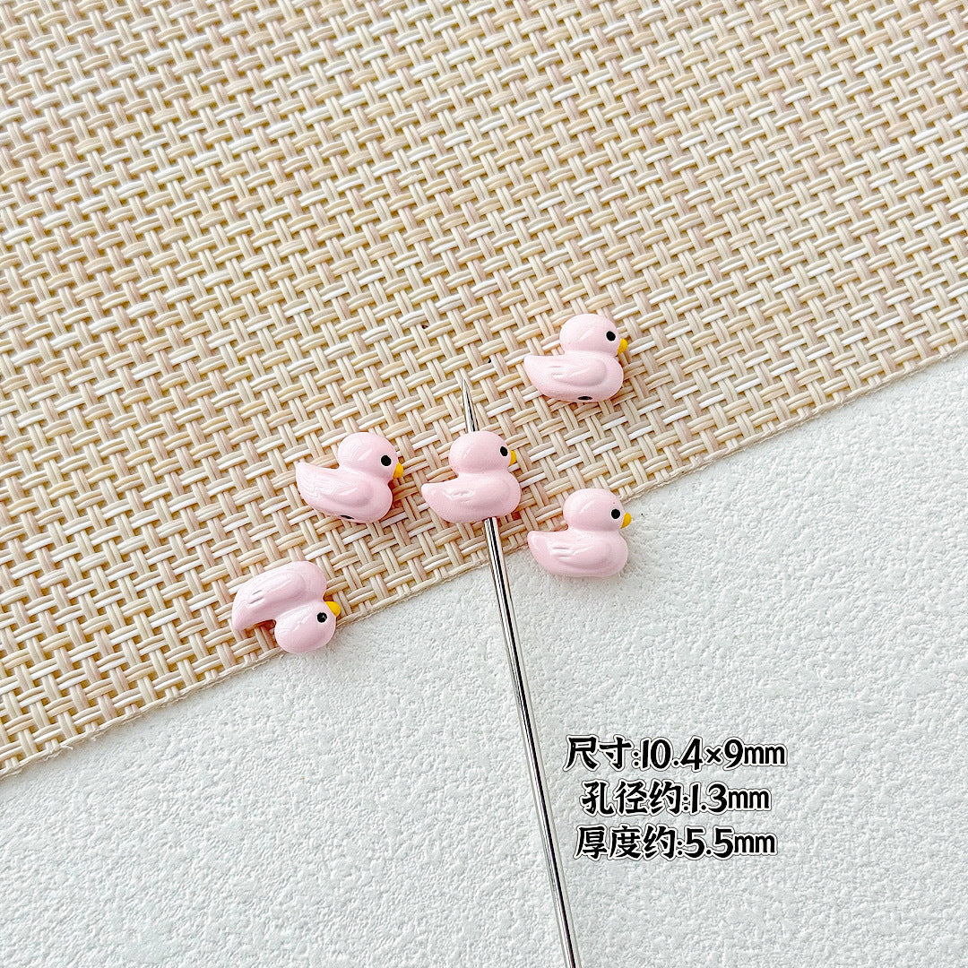 Duck Metal Beads 10mm 3D Baking Painted Alloy 10pcs 5