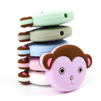 Silicone Focal Beads Monkey Face Rounded Ears 20pcs 2