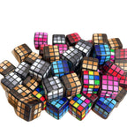Rubik's Cube Printed Acrylic Square Beads 14mm Colorful Glossy 100pcs 4