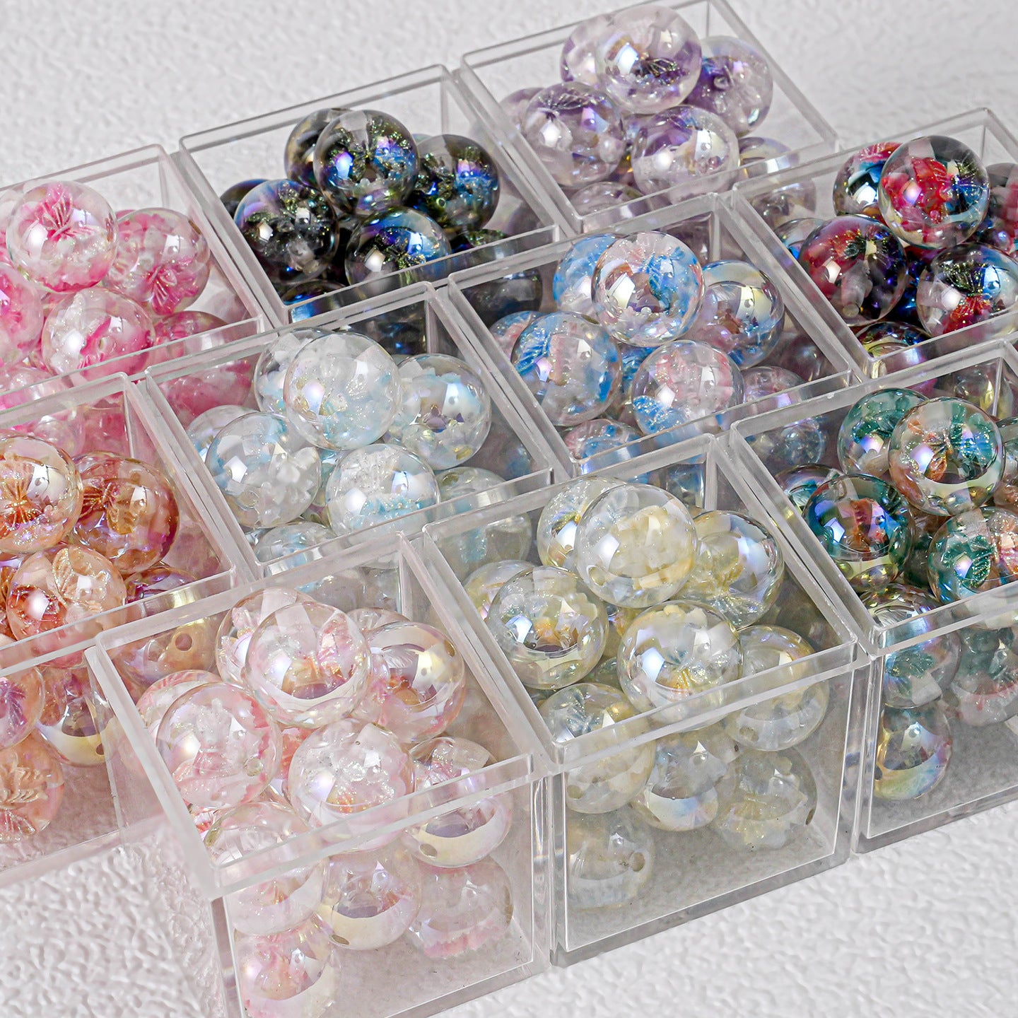 Shimmer Butterfly Inside Round Resin Beads 16mm Mixed Colors 20pcs 2