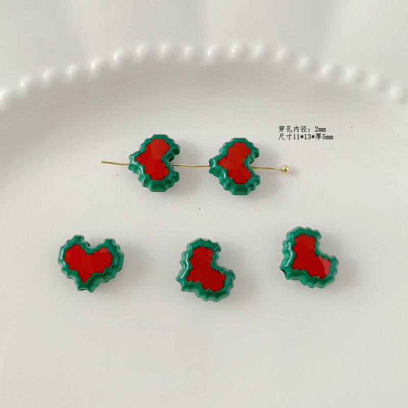 Christmas Series Metal Beads Baking Painted Alloy 20pcs 27