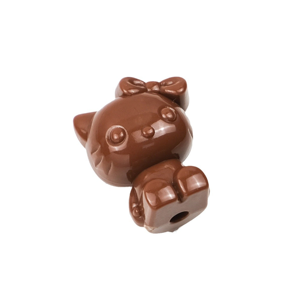 Maillard Color Hello Kitty Acrylic Beads 19mm Glossy Coffee Tones 50pcs 4