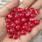 Semi-Transparent Gold Foil Resin Beads 10mm Sparkle Mixed Colors 100pcs 7